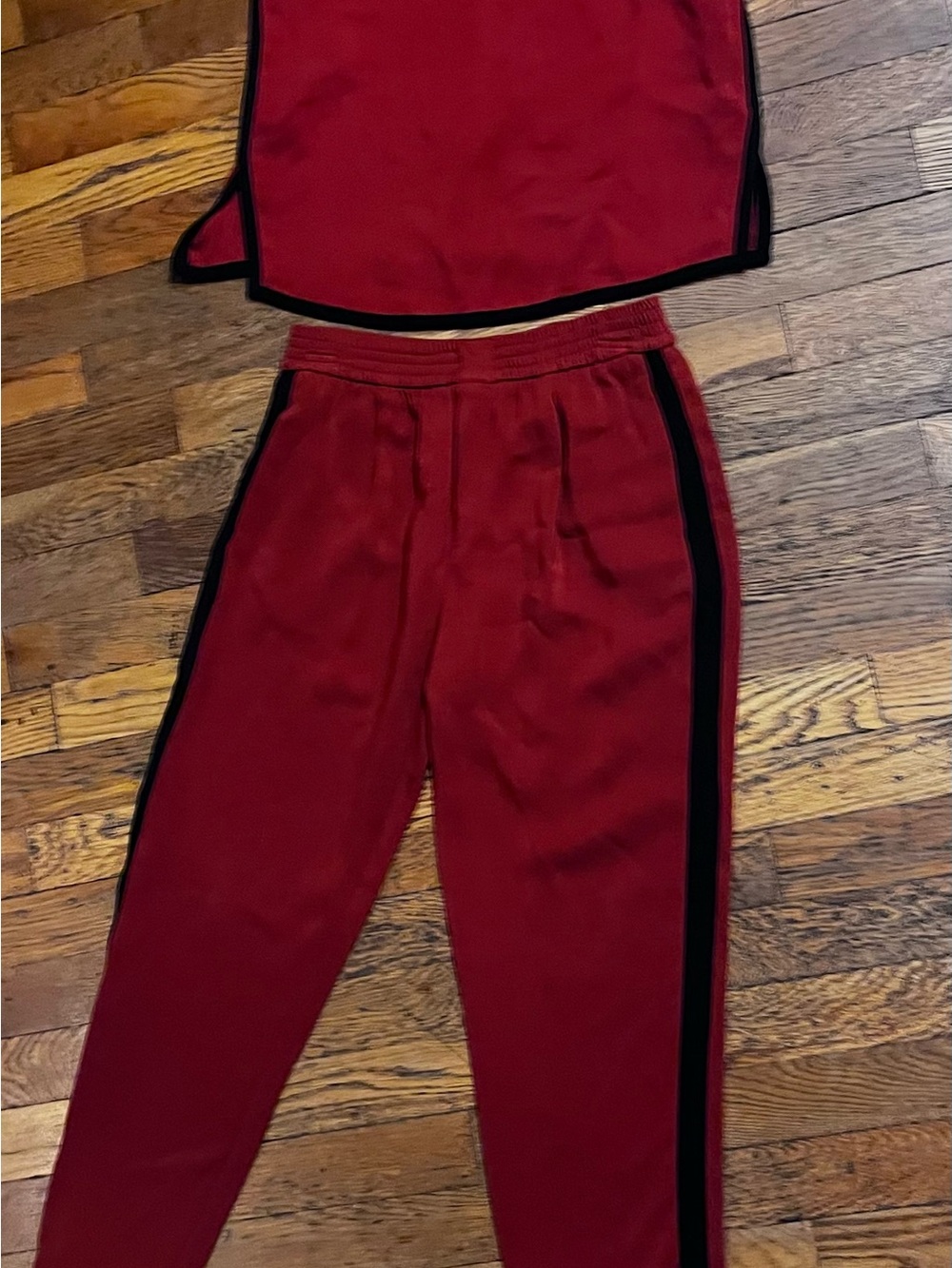 Zara Women's Pants and matching top with Black Side Stripe